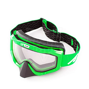 Очки мотокросс/снегоход (двойное стекло) ATAKI HB-811 (зел глянц)