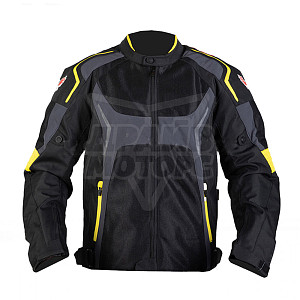 Тесктильная мотокуртка West Wind (черн/желт, M)